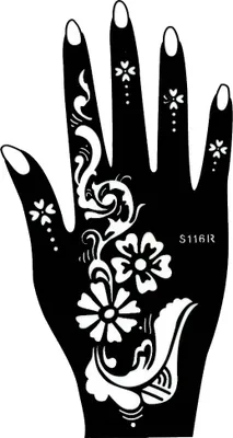Produktbild von Henna Tattoo Schablone für die rechte Hand