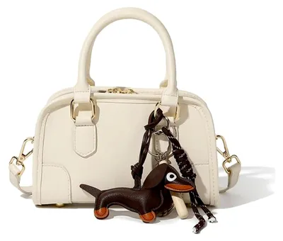 Produktbild von Premium Leder Bowling-Tasche für Damen | Crossbody Schultertasche | Unikales Design Alltagstauglich für Arbeit | Minimalist Stil Handtasche