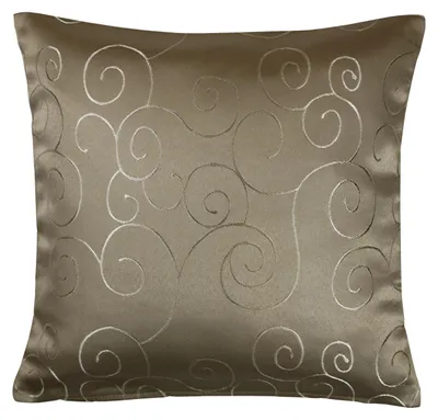 Produktbild von Kissenbezug 60x60 cm braun hell Damast Circle Deko Kissenhülle mit Reißverschluss