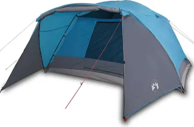 Image de Tente de camping avec porche 4 personnes bleu imperméable