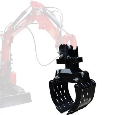 Produktbild von Hydraulischer Steingreifer – 360° drehbar – für HZC Power Minibagger (SG360)
