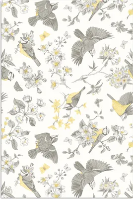 Produktbild von MuchoWow® Poster Blumen - Vogel - Muster 40x60 cm - Plakate für die Wand - Poster Babyzimmer