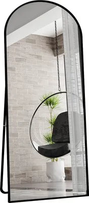 Obrázok produktu pre Veľké celoplošné zrkadlo 180 x 80 cm, možno ho zavesiť alebo umiestniť voľne, čierne
