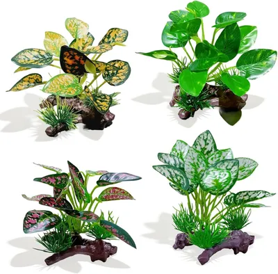 Productafbeelding van Kunstmatige aquariumplanten 4 stuks, voor aquarium, waterplanten decoratie