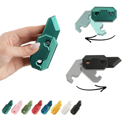 Zdjęcie produktu dla Gravity Knife Fidget Toy 7 cm – składany nóż z druku 3D snap-action – Czarno-zielony