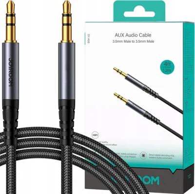 Obrázek produktu pro Kabel Aux Joyroom Sy-A08 Mini Jack 3,5Mm Do Mini Jack 3,5Mm, Oplot, 1,2M (černý)