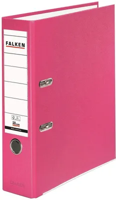 Produktbild von Original Falken PP-Color Kunststoff-Ordner. Germany. 8 cm breit DIN A4 Pastell-Farbe pink Ringordner Vegan Aktenordner Briefordner Büroordner Plastikordner Schlitzordner