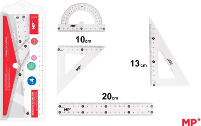 Produktbild von Geometrieset im Etui, 4-teilig