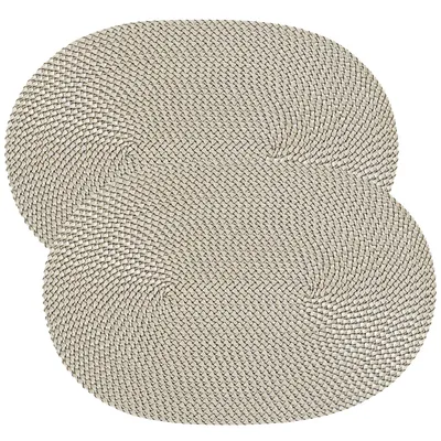 Produktbild von Tischset 2er Set ecru oval 33x45 cm Basket Platzset abwaschbar Platzdeckchen
