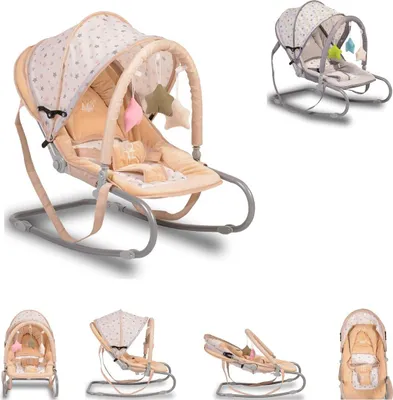Produktbild von Moni Babywippe Lulu Sitzposition verstellbar Spielbogen Tragehenkel Metallrahmen in beige