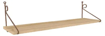 Image de Étagère murale en panneau mélaminé et métal chêne 72 x 27 x 20 cm