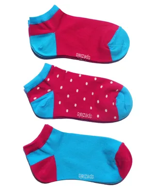 Produktbild von Kinder Sneaker Socken für Mädchen 3-er Pack aus Baumwolle Pünktchen Dunkelrosa Größe 31-34