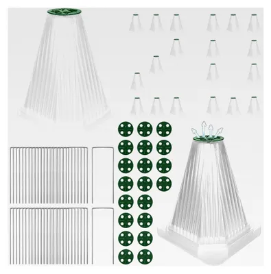 Produktbild von Pflanzenschutzhauben für den Garten - Glockenförmiger Schutz mit Belüftungslöchern und Erdnägeln für Gemüsebeete und Tomaten