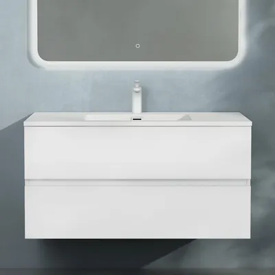 Doporro Waschbeckenunterschrank 80cm Schwarz - Waschtisch Mit Mineralgussbecken