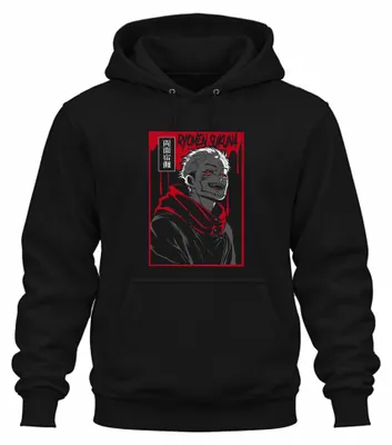 Immagine prodotto di Felpa con cappuccio unisex Ryomen Sukuna Jujutsu Kaisen - Estetica anime "Demone Rosso", Nero, M