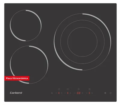 Keramische Kookplaat 3 Zonen 5700 W Touch Timer