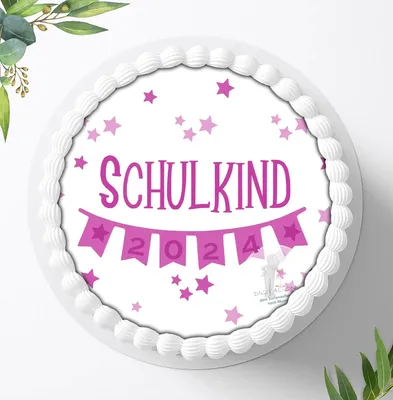 Produktbild von Für die Geburtstags Torte ein Tortenaufleger, Zuckerbild mit dem Motiv: Schulanfang, Essbares Foto für Torten, Fondant, Ø 20cm, 0090c