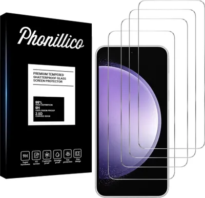 Immagine prodotto di Vetro temperato per Samsung Galaxy S23 FE [4 pezzi] Pellicola protettiva dello schermo Antigraffio Vetro Resistente Phonillico®
