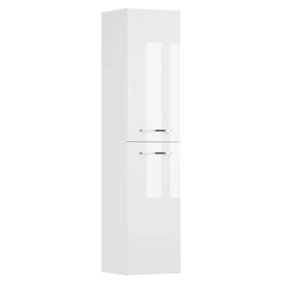 Zdjęcie produktu dla Szafka łazienkowa wisząca biała połysk słupek łazienkowy wiszący 130x30 cm