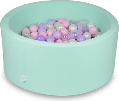 Zdjęcie produktu dla Basen z piłeczkami 90x40cm miętowy - Z 300 piłeczkami / baby pink, masa perłowa, przezroczysty, wrzosowy