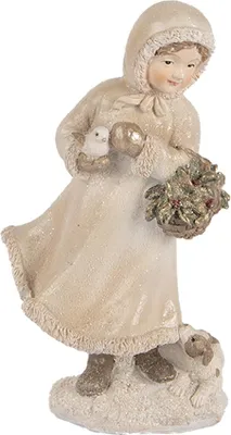 Zdjęcie produktu dla Clayre & Eef Figurka dekoracyjna Dziecko 10x7x17 cm Beżowy Plastik