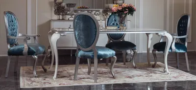 Produktbild von Esszimmer Tisch Garnitur Klassische Stuhlgruppe 4x Stühle 5tlg. Set Sitzgruppe