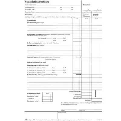 Produktbild von RNK Verlag 3151 Reisekostenabrechnung - Block, 30 Blatt, DIN A4