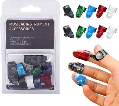 Productafbeelding van Gitaar Duim Plectrum - Vinger Plectrums - Muziek Maken - Antislip Herbruikbaar - 10 Stuks - Gemengd