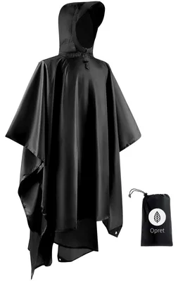 Produktbild von Regenponcho Regenjacke Regencape - 3-in-1 - Mit Kapuze - Für Erwachsene - Für Wandern, Radfahren und Festival