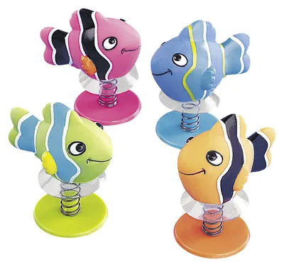 Produktbild von Bunte Fische Pop-Up Figuren Hüpfer mit Saugnapf Mitgebsel Gastgeschenk 12 Stück