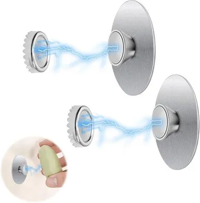 Immagine prodotto di Porta sapone magnetico - acciaio inox - 2 pezzi - argento