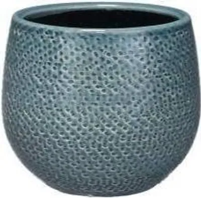 Zdjęcie produktu dla Doniczka Gabriel okragla niebieska - srednica 14cm - nowoczesna ceramiczna