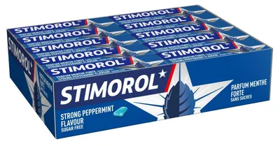 Immagine prodotto di Gomma da masticare Stimorol Strong alla menta piperita, 30x14g, senza zucchero, a lunga durata, fresca