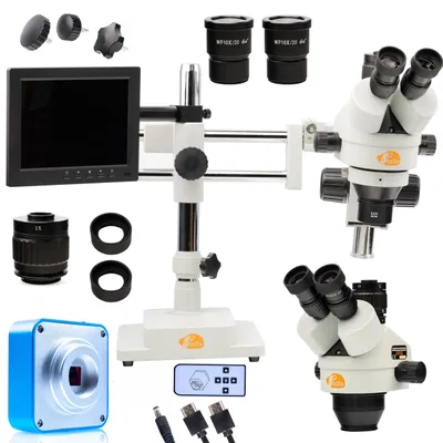 Stereomikroskop 7x-45x, 56 LED, 8" Display, Kamera