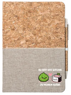 Produktbild von Huuraa Notizbuch A5 Bist das Wasabi zu meinem Sushi 80 Blatt inkl. Kugelschreiber Tagebuch Geschenkidee