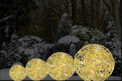 Produktbild von 3D Weihnachtskugel "Galax" mit 50 warm-weißen LEDs - Gold - ø30 cm