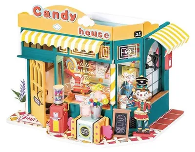 Produktbild von Puzzle 3D, Casuta DIY, Regenbogen-Süßigkeitenhaus, RoLife, 179 Kuchen