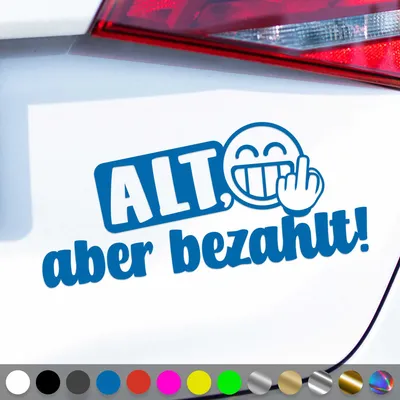 Produktbild von PantherPixel Alt Aber bezahlt Aufkleber wagen Oldtimer Sticker Auto Geschenkidee Farbe Blau