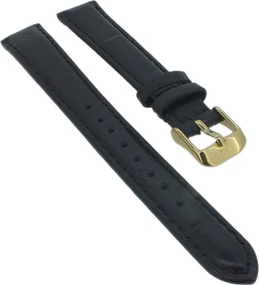 Produktbild von Adora | Uhrenarmband 14mm Leder Krokooptik schwarz AF7104 AF7143