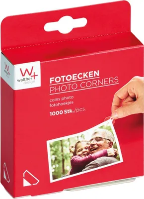 Immagine prodotto di Angolari trasparenti per foto Walther da 15 mm, 1000 pezzi, adesivi privi di acidi