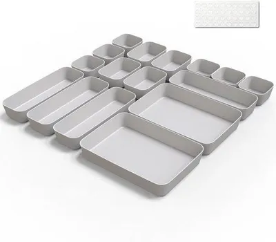 Immagine prodotto di Scatola portaoggetti - set portaoggetti multifunzionale - 16 pezzi - plastica senza BPA