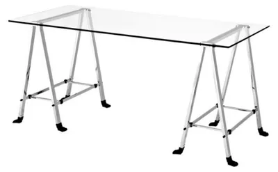 Produktbild von Casa Padrino Luxus Art Deco Schreibtisch - Exklusiver Bürotisch aus Nickel, Eisen und Glas, 170 x 80 x H. 77 cm