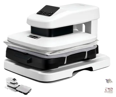 Obrázek produktu pro Automatický tepelný lis VEVOR (38 x 38 cm) na trička s automatickým uvolňováním a nastavitelným přítlakem, digitální displej, transferový lis pro sublimační vinylové projekty, bílý