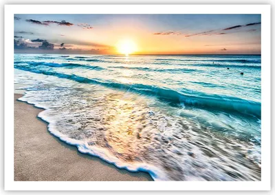 Produktbild von Poster - Poster ohne Rahmen - Meer Welle Strand - 100x70 cm - Wand Bild - Wanddeko - Wandbilder - Kunstposter - Wandposter - Bilder - Kunstdruck - Wanddekoration - Wandbild - P2XAA100x70-3621