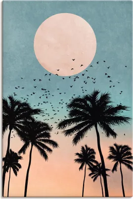 Produktbild von ARTland Leinwandbild Sonnenaufgang Größe: 80x120 cm