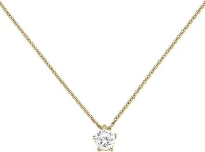 Produktbild von Halskette Collier Solitär Brillant-Anhänger 0,70 Ct. W/SI 585 Gold Gelbgold 45cm