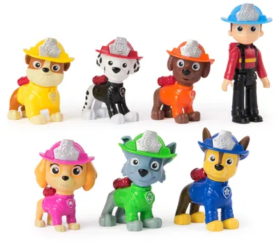 Produktbild von PAW Patrol Fire Rescue - Hundefiguren Geschenkset mit 7 Spielfiguren zum Sammeln, 3 Jahr(e), Mehrfarbig
