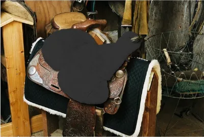 Produktbild von Engel Reitsport Lammfell Sattelsitzbezug Western mit Horn (Sabez3) Anthrazit
