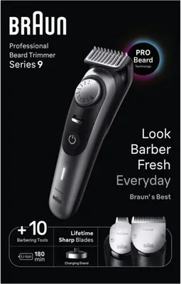 Produktbild von Braun BeardTrimmer BT9420, Waschbar, Akku, Schwarz, Grau