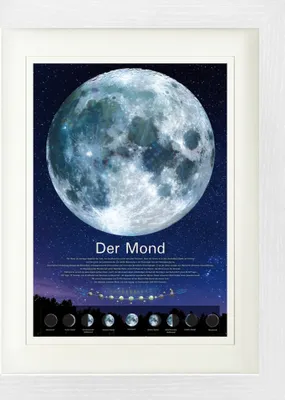Produktbild von Der Weltraum Gerahmtes Bild Mit Edlem Passepartout | Wand-Bilder | Im Bilderrahmen - Der Mond (40 x 30 cm)